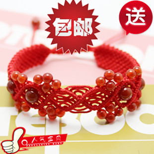  本历本命年蛇年红绳中国结手链红玛瑙转运珠石榴石男女手链情侣款