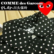 2011冬装潮牌复古play川久保玲衬衫 林弯弯衬衫黑色可爱心心衬衣