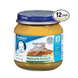 【米妈】美国嘉宝gerber 婴儿辅食/二段宝宝有机蔬菜鸡肉泥 113g