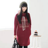 styleonme 秋装新款2011新品女装 韩版抓绒连帽卫衣加厚外套887