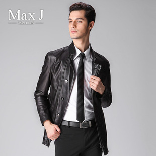  MaxJ顶级山羊皮皮衣 男士薄款真皮机车皮衣 春款修身皮夹克012