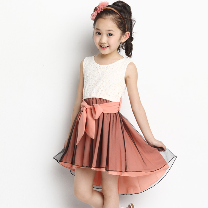 童装 女童 夏装2014新款 韩国中大 儿童公主裙子休闲短袖连衣裙