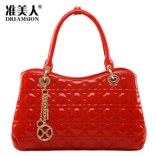  准美人英伦时尚结婚包新娘包包女士手提包单肩红色女包新款潮