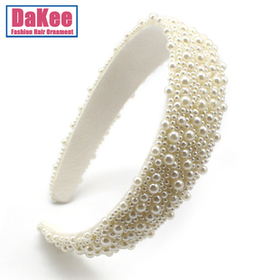  珍珠发箍宽边发饰韩国头箍水钻明星同款新娘头饰结婚发卡韩版头花