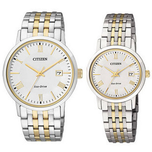  【上海实体店】西铁城手表蓝宝石光能情侣表BM6774-51A/EW1584-59