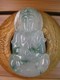 《玉涟阁》缅甸翡翠A货冰种飘花观音 大师手工打造