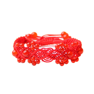  淘金币 晶乔水晶 本命年蛇年 红绳 手链女 红玛瑙 石榴石 开光幸