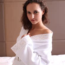 康尔馨 纯棉绣花浴衣浴袍 和服全棉 情侣加厚春秋浴衣 男女款