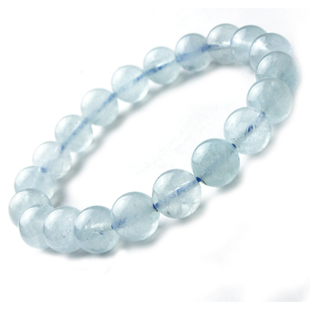  轩玺精品特价 纯天然水晶 海蓝宝润蓝手链 女 生日饰品 旺事业