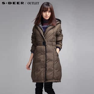  【12.12】sdeer圣迪奥女冬经典保暖假两件长款羽绒服0482429