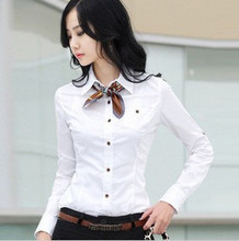 女士2012春装新款女装大码韩版收腰白衬衫泡泡袖衬衣女衬衫女长袖