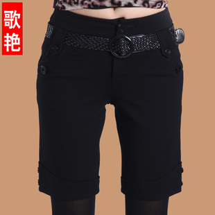  靴裤 歌艳女裤新款休闲显瘦秋冬女五分裤大码2523直筒裤中裤短裤
