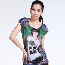 2012夏装新款正品女装韩版短袖透气女式T恤衫印花烫钻粉红玛丽风