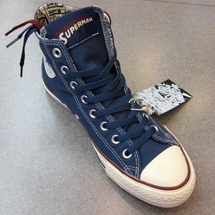 匡威converse 正品 xDC漫画超人ALLSTAR蓝色高帮帆布鞋