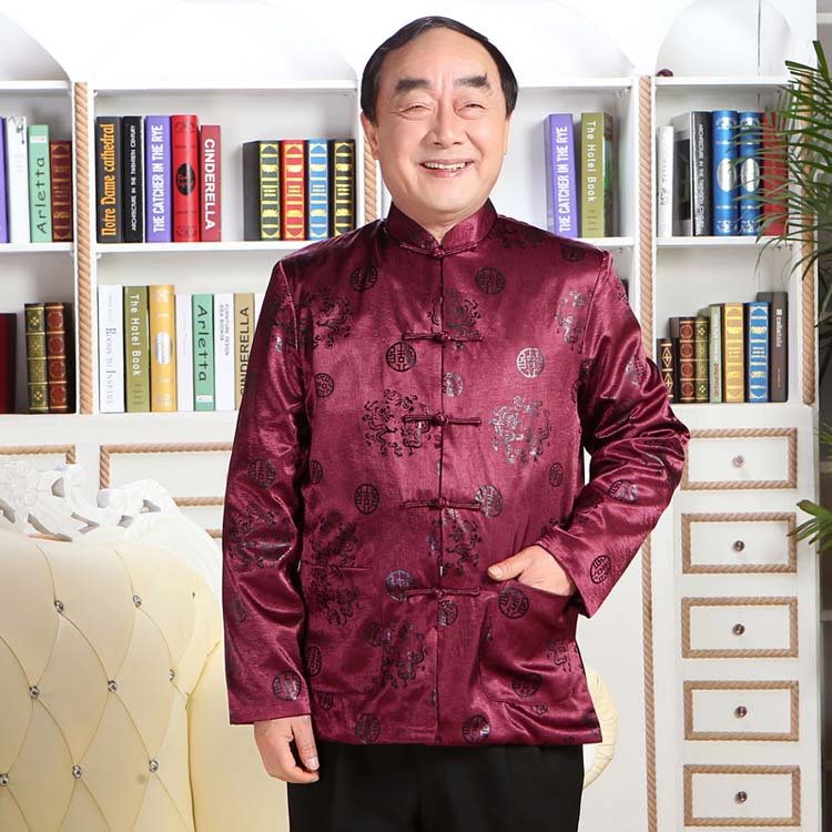 2017新款中国风男士唐装 爸爸长袖外套中式爷爷春秋古装汉服|ruв категории Мужская одежда, национальная одежда - от Buy2taobao.com для оказания профессиональной услуги покупки агента Taobao