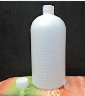 1000ml毫升小口塑料瓶试剂，样品液体双层带内盖刻度1l瓶子油瓶pe