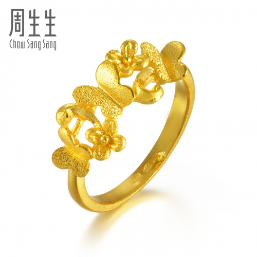 周生生黄金(足金)蝴蝶花戒指女戒真人秀 53898R(计价) 周生生黄金(足金)蝴蝶花戒指女戒真人秀 53898R(计价)