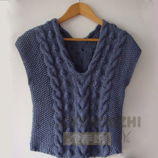 金<em>手织</em> 手工编织<em>毛衣</em> 2012秋冬新款套头V领麻