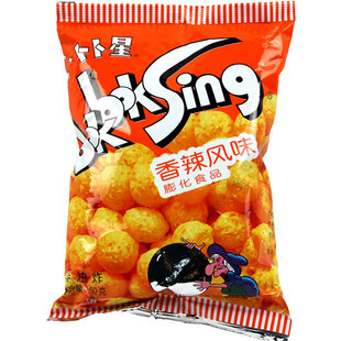  卜卜星香辣味 童年经典80后奢侈零食 扑扑星 非油炸膨化食品50g