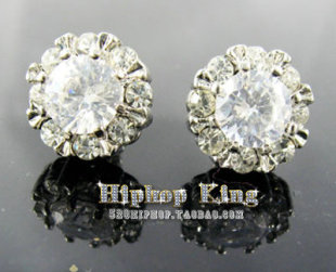  hip hop Earring 锆石耳钉 男士 耳钉 耳饰 钻石 街头 朋克 摇滚