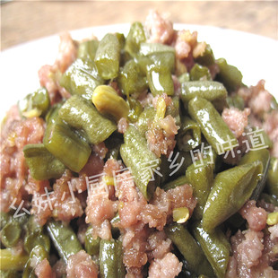  自制（泡豇豆肉臊子）酸豆角炒肉沫 四川泡菜小菜下饭菜私房菜