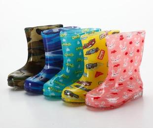  儿童雨鞋 1-8岁儿童雨靴 汽车 花朵等外贸卡通水晶雨靴 胶底水鞋