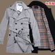 爆卖5000件 新版加厚<span class=H>Burberry</span>格子丝棉内加绒 保暖中长款呢风衣