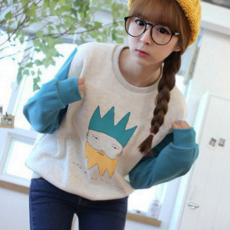 卡通套头加绒厚卫衣...