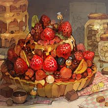 pixiv插畫家ポ~ン(出水ぽすか)水彩風格唯美手繪插畫參考集