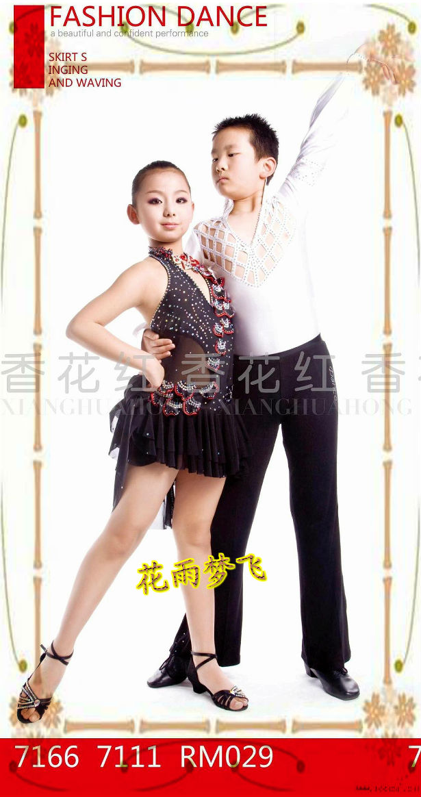 儿童拉丁舞服装新款少儿舞女童表演比赛黑色特价促销7166|ruв категории Детская одежда, детский костюм - от Buy2taobao.com для оказания профессиональной услуги покупки агента Taobao