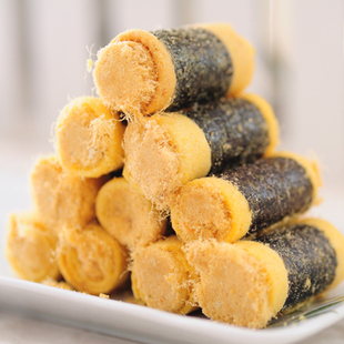  江浙沪皖4件包邮 零食澳门特产香记紫菜肉松蛋卷酥香可口紫色225g