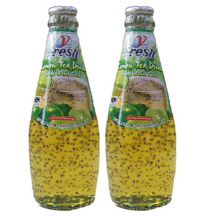  泰咪明列子柠檬味饮品290ml正品泰国进口食品饮料玻璃破果味果汁
