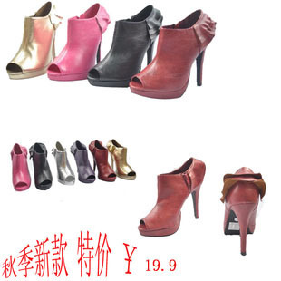  高跟时尚鱼嘴拉链饰凉鞋多色时尚女鞋大码女式鞋年底大放送