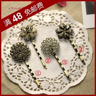  DIY饰品材料配件 60mm 古铜色 复古 发夹