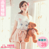 2012春新款女装韩版夏季日系甜美可爱宽松白长款短袖T恤女款1686