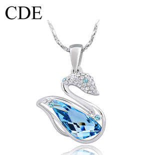  CDE饰品 奥地利进口水晶天鹅项链女 短款锁骨链 送女友礼物礼品