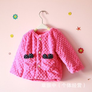冬季韩版童装精品幼小童珊瑚绒外套女童宝宝保