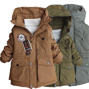  童装男童冬装新款棉衣外套特价儿童韩版加厚风衣外套 D32
