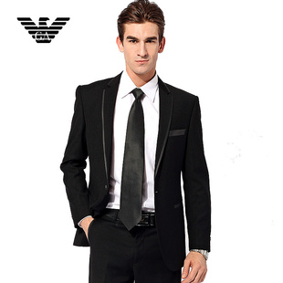  阿玛尼西服男装 男士修身裁剪商务西装 婚礼西服套装结婚新郎西装