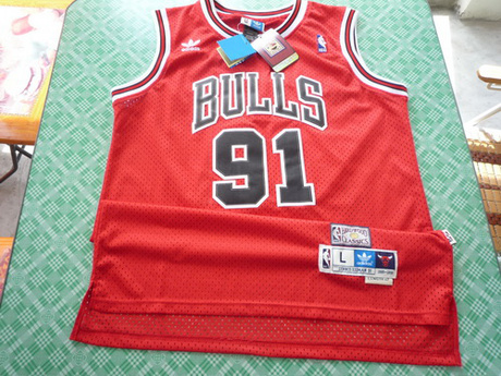 NBA复古球衣 公牛队91号 大虫 罗德曼 球衣 真