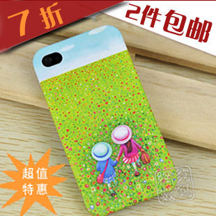Jimmy iPhone 4 4S几米漫画磨砂彩绘外壳 苹果4代手机保护套