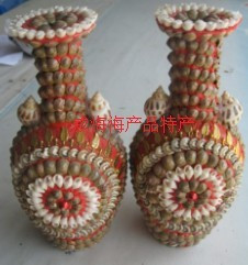 威海特产手工品装饰贝壳花瓶居家摆件海螺花瓶