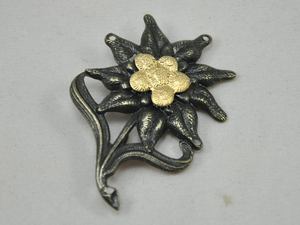现代德国\/德军山地步兵 铜质金属雪绒花 徽章优