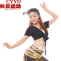 印度舞蹈肚皮舞服装服饰演出服肚皮舞上衣 新款 丝光棉绑带短袖