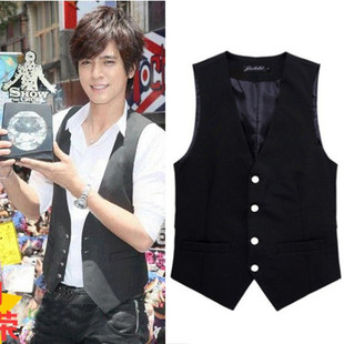  男士西装马甲秋装新品 修身韩版休闲西服马夹 男装 明星大码