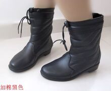 女士雨鞋 韩国 外贸 女式雨靴日本时尚 水鞋水靴 橡胶鞋 套鞋保暖