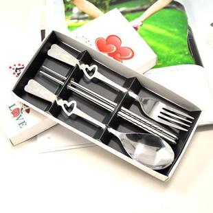  公司小礼品创意实用新奇特小商品不锈钢餐具三件套新年礼物送女生