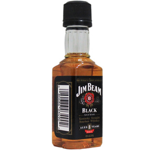  【洋酒】Jim Bean Black 黑占边威士忌酒版50ml（塑料瓶）