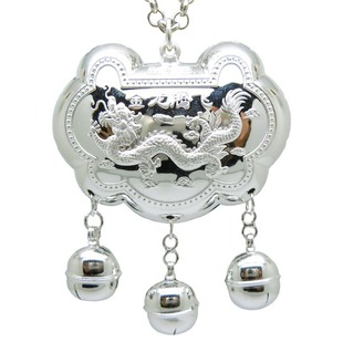  亿彩佳缘 金龙腾飞 纯银长命锁 宝宝银锁 生肖龙 千足银宝宝锁