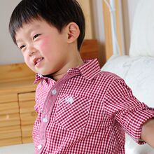 欧美单 男童童装2-13Y 格子衬衫 2色入 2012春款的哦~